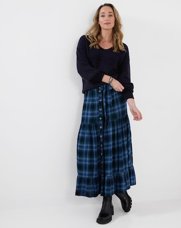 Joe Browns Button Down Plaid Maxi Skirt
