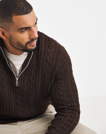 Cable 1/4 Zip Neck Jumper