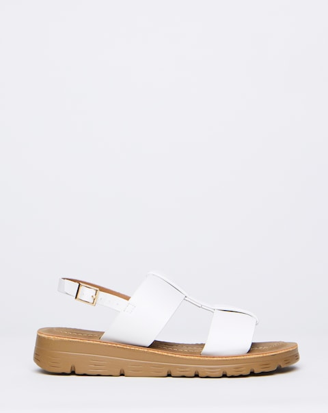 Heavenly Soles Joy Two Strap Comfort Sandals - Wide Fit (E)