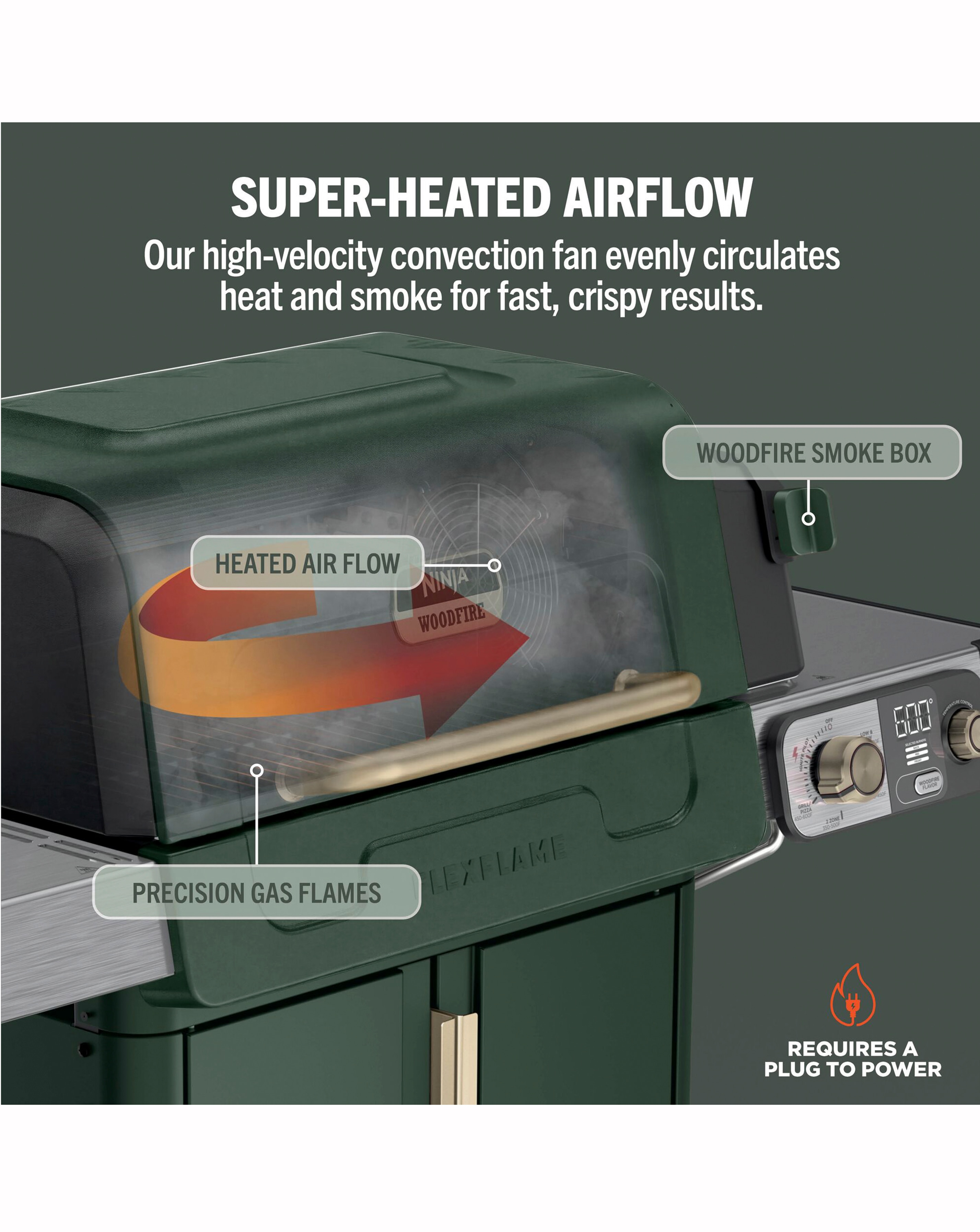 Ninja FlexFlame Outdoor Cooking System PG301UK Green | JD Williams