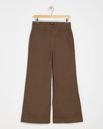 Chocolate Stretch Wide Leg Chino Trouser