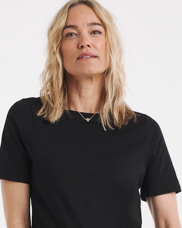 Pure Cotton Black Crew Neck Short Sleeve T-shirt
