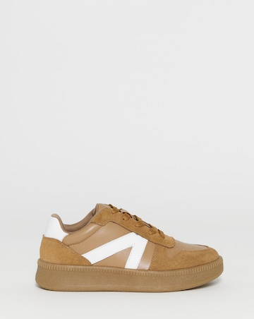 Rumba Leather Retro Lace up Trainer - Wide Fit (E)