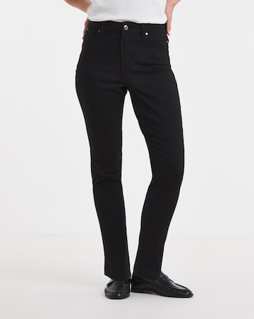 Black Stretch Denim Slim Leg Jeans