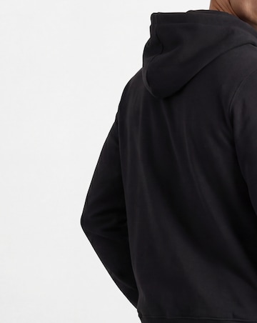 Full Zip Hoodie Extra Long Length- Black
