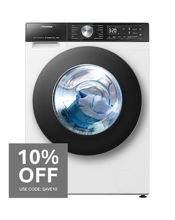Hisense White 5S Series Auto Dosing WF5S1245BW WiFi-Enabled 12kg Washing Machine