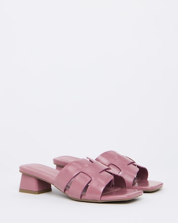 Sara Woven Mule Block Heeled Sandals - Extra Wide Fit (EEE)