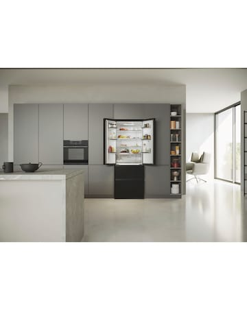 Haier HFR5719ENPB 70 FD Plain Door Refrigerator Black + Install