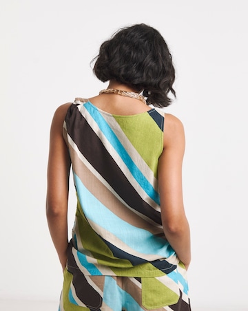 Twist Detail Linen Mix Vest Top