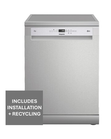 Hotpoint Maxi Space H7FHP43XUK Full Size Dishwasher 15 Place Silver + Install