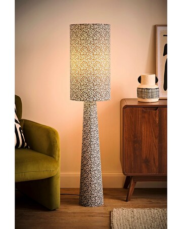ValueLights Bertie Leopard Print Midi Floor Lamp