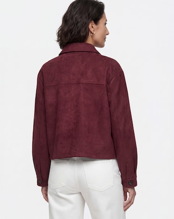 Dark Berry Suedette Trucker Jacket