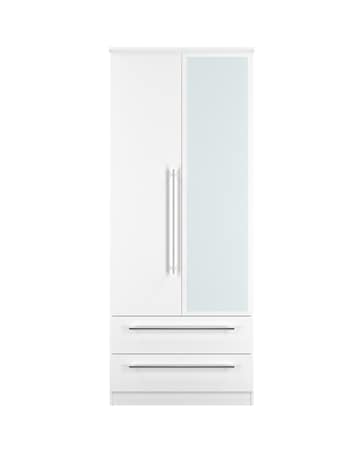Osprey Ready Assembled 2 Door 2 Drawer Mirrored Robe - Kids