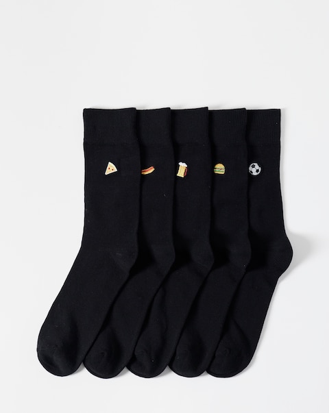 5 Pack Embroidered Socks