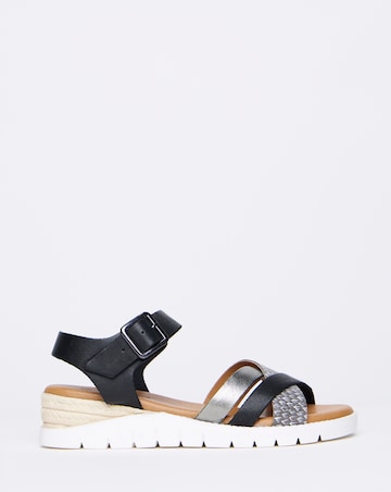 Sinead Leather Crossover Sandal Wide E Fit