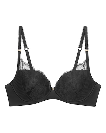 Triumph Love In Lace Wired Padded Plunge Bra Black