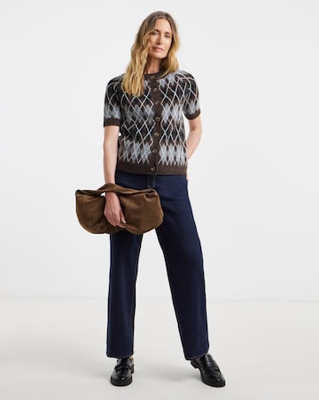 Argyle Short Sleeve Cardigan