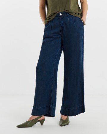Indigo Wide Leg Jeans with Tencel TM Lyocell