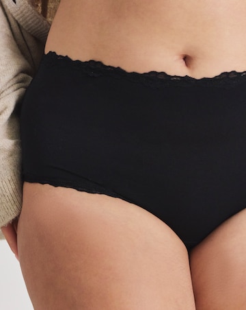 Pretty Secrets (3 Pack) Cotton Lace Trim Brief Knickers