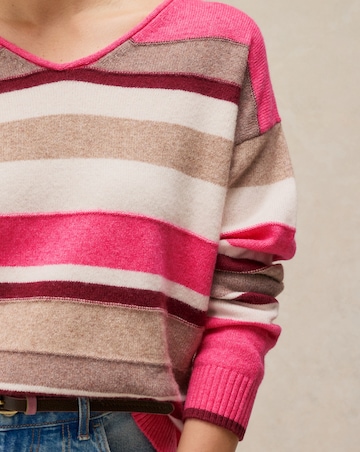 White Stuff Sansa V Neck Stripe Jumper