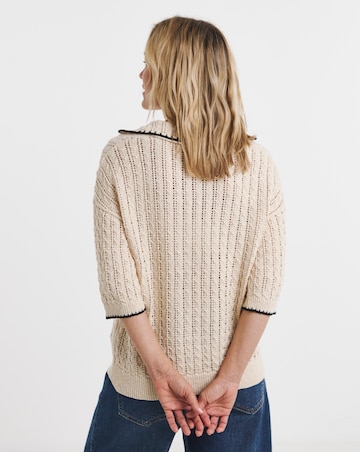 Crochet Short Sleeve Collar Jumper