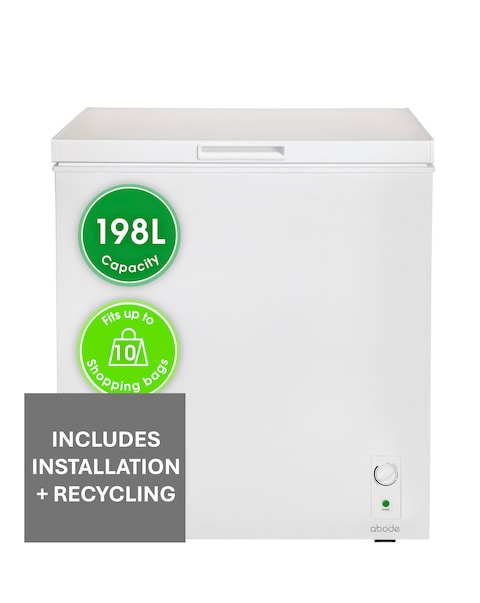 Abode A198CF0E1W 198L Chest Freezer White + Install