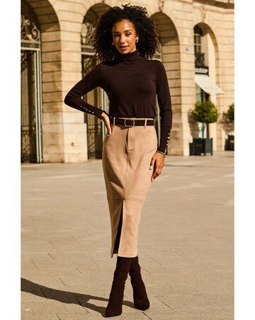 Sosandar Luxe Faux Suede Pencil Skirt