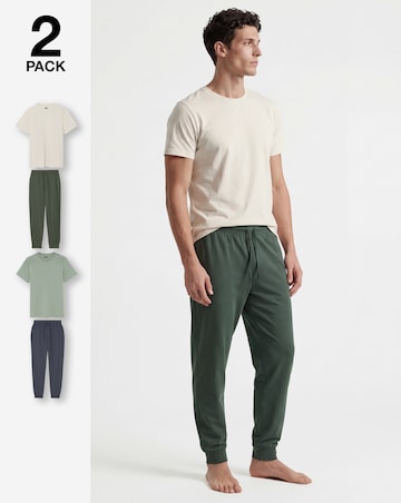 2 Pack T-Shirt And Cuffed Hem PJs