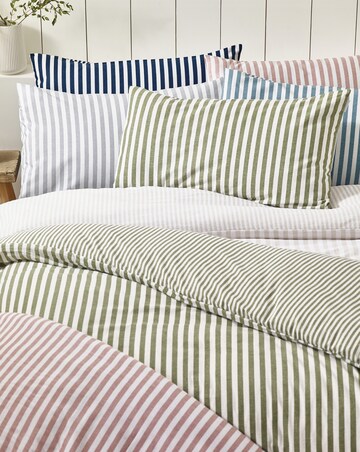 Catherine Lansfield Brushed Stripe Duvet Cover Set