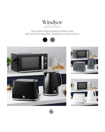 Swan Windsor Microwave Black