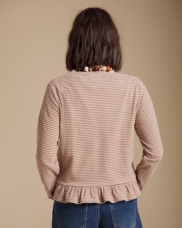 Julipa Peplum Stripe Jersey Cardigan