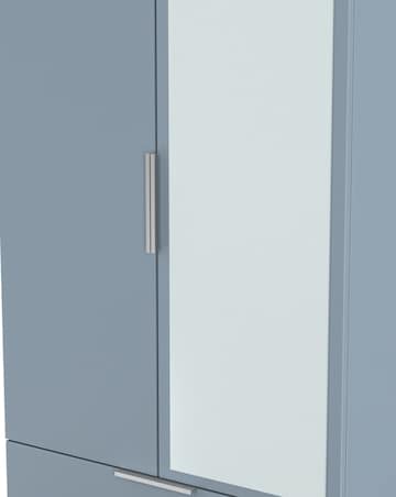 Humber Ready Assembled 2 Door 2 Drawer Mirrored Wardrobe - Kids