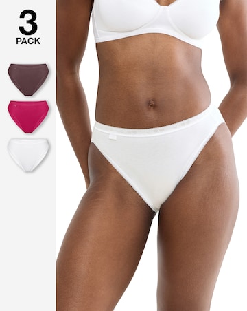 Sloggi (3 Pack) Tai High Leg Knickers Pink Multi