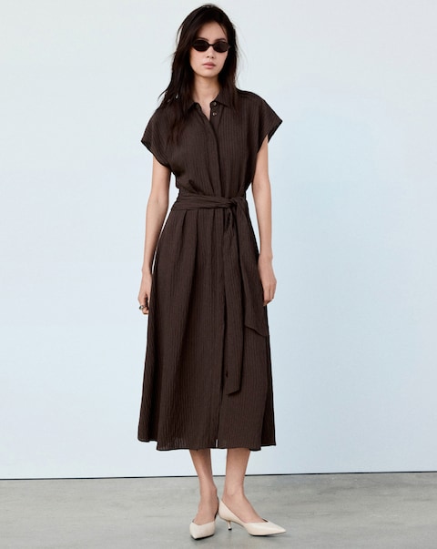 Mango Belt Shirt Dress