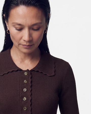 Ribbed Knit Polo Jumper