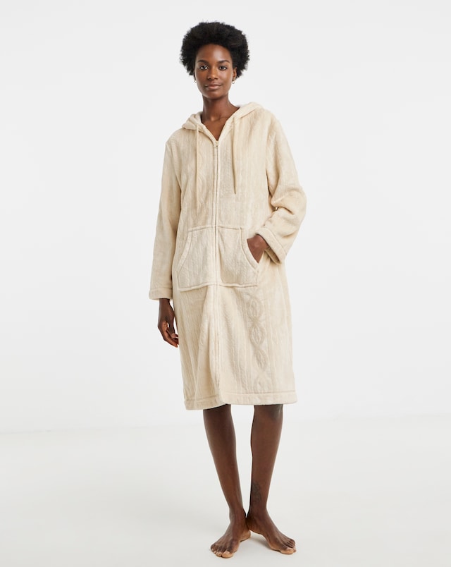 cream dressing gown Ladies & Beige Gowns & Wraps finished with pockets and TopCocktail prom dress with corset Taglia:US9 - IT39 Striped robe