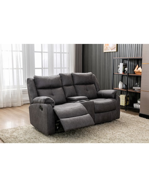 Victor Manual Recliner 2 Seater Sofa with Console