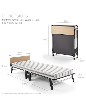 Jay-Be QE80 Quick Folding Bed with Comfort Mattress Single