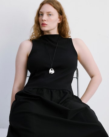 Mango Contrast-Bodice Dress
