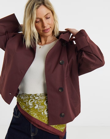 Burgundy Short Trench Coat