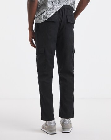 Linen Blend Fully Elasticated Cargo Trouser