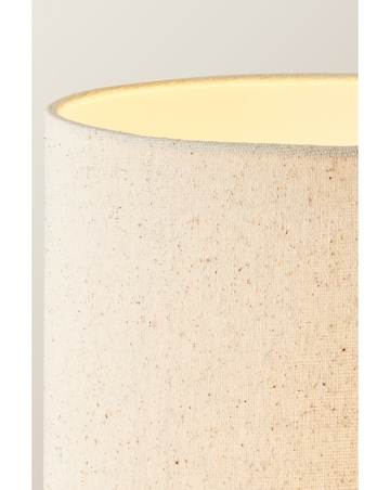 ValueLights Wyatt Wood Bobble Floor Lamp With Tall Linen Shade