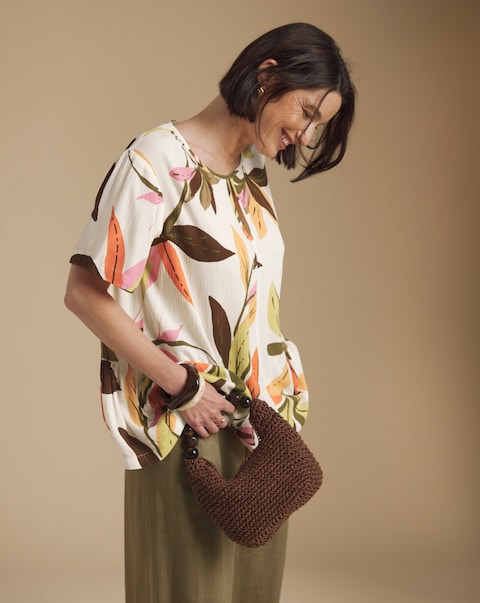 Julipa Printed Crinkle Blouse