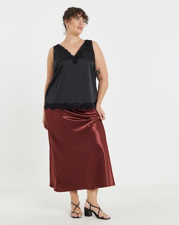 Simply Be Black Lace Trim Cami