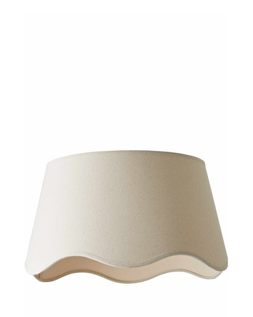 ValueLights Mabel Large Scalloped Bottom Natural Linen Shade 45cm