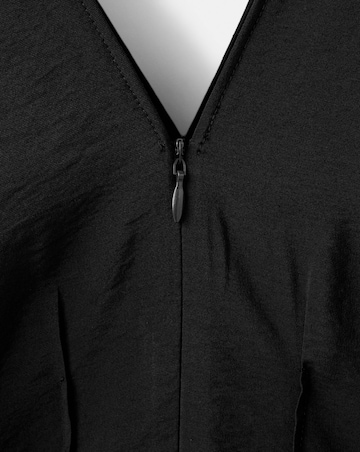 Mango Ruched V-Neck Dress