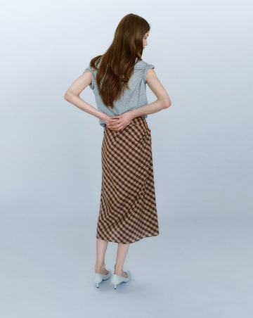 Mango Check Wrap Skirt