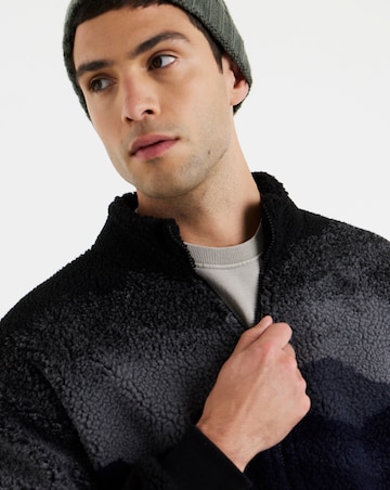 Only & Sons Adam Sherpa Bomber Sweat Top - Navy