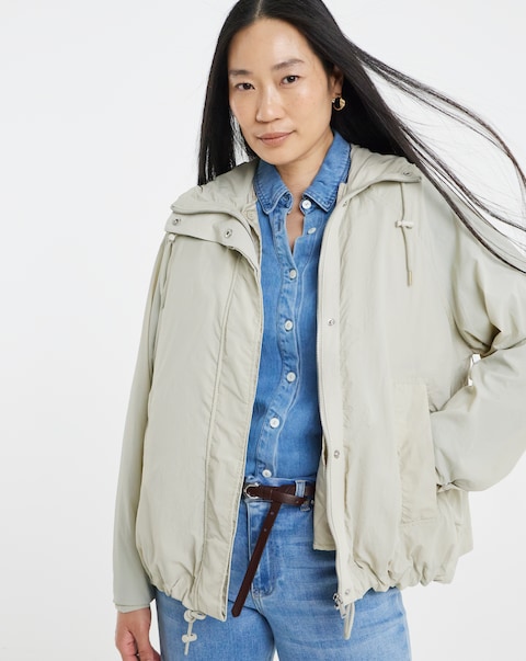 Neutral Tech Parka with Removable Inner
