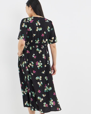 Floral Print Square Neck Midi Dress